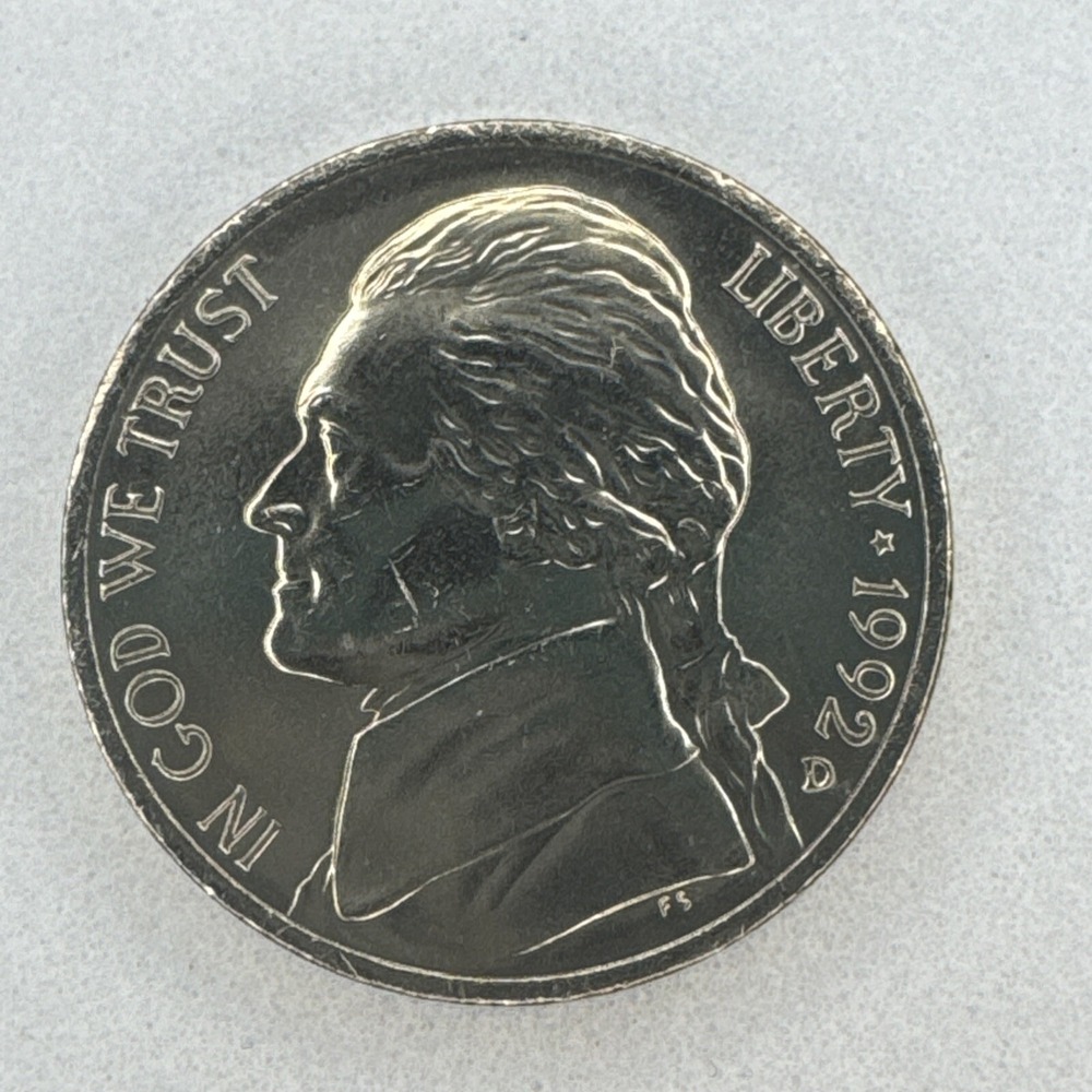 1992 D Jefferson Nickel Uncirculated US Mint Coin Denver Business Strike